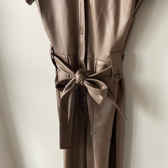 7 For All Mankind Vegan Leather Jumpsuit - Picture 4 of 6